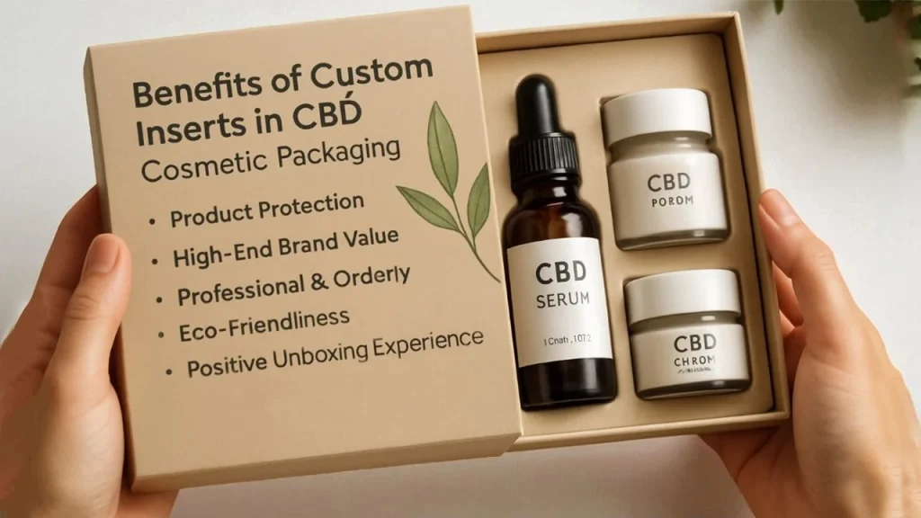 Kraft CBD Cosmetic Boxes With Minimalist Dividers